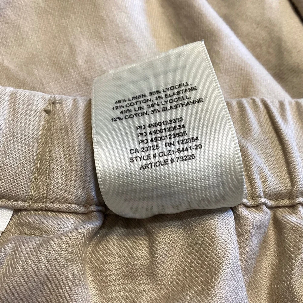 Babaton Aritzia Women Tan Linen Blend Elastic Waist Pull On Jogger Pants Size‎ S
